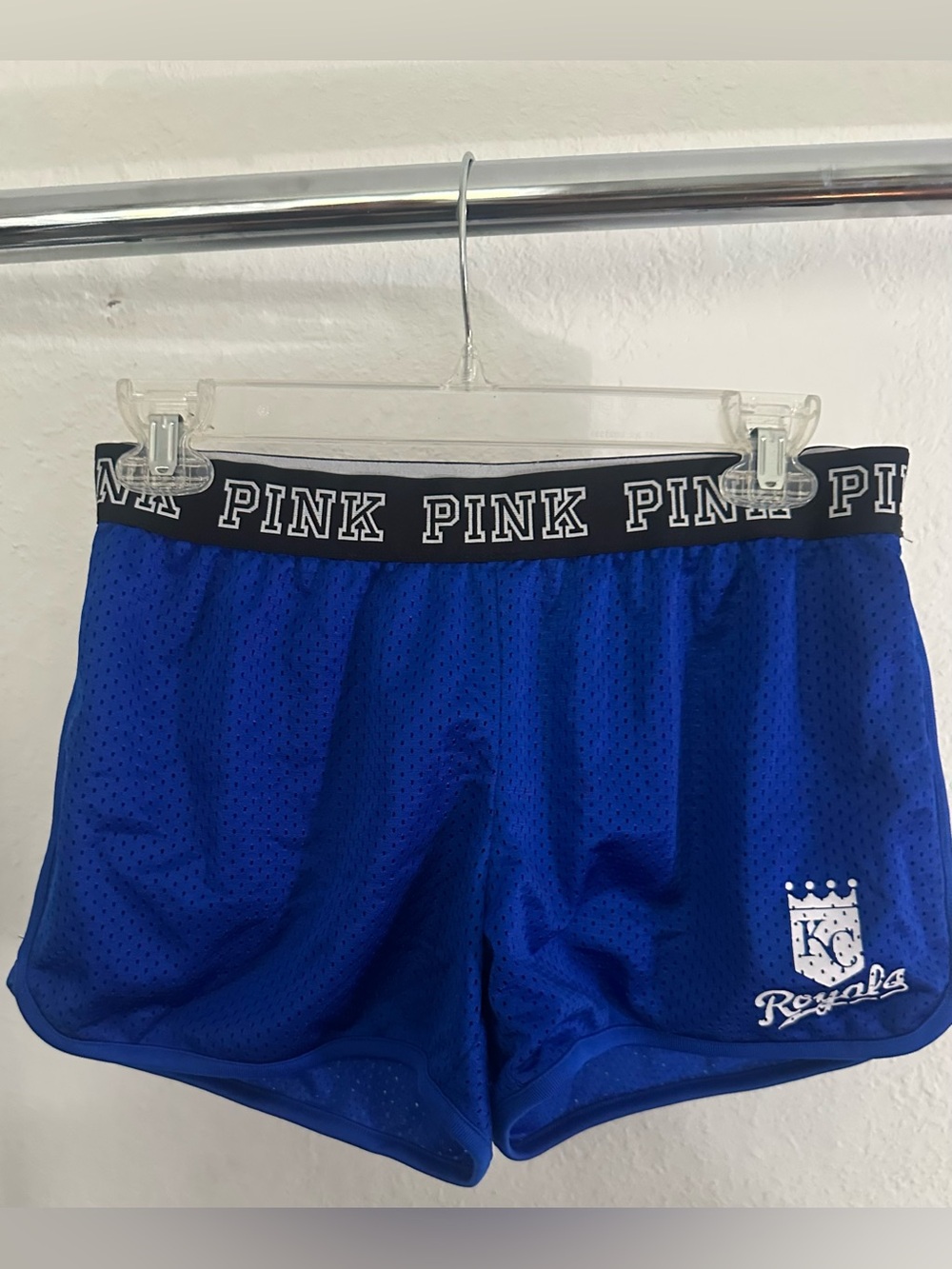 Victoria's Secret PINK KC Royals Blue Athletic Shorts with Black Waistband